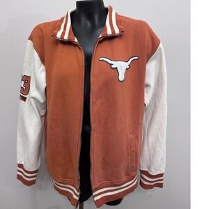 Colosseum Athletics VTG Y2K Texas Longhorns Varsity Jacket Mens L Orange FullZip